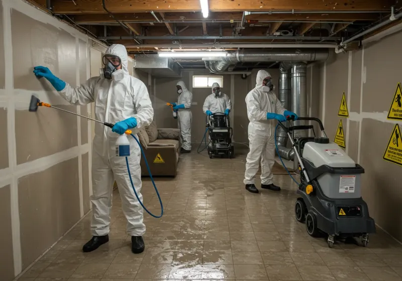 Basement Moisture Removal and Structural Drying process in Sidney, NE